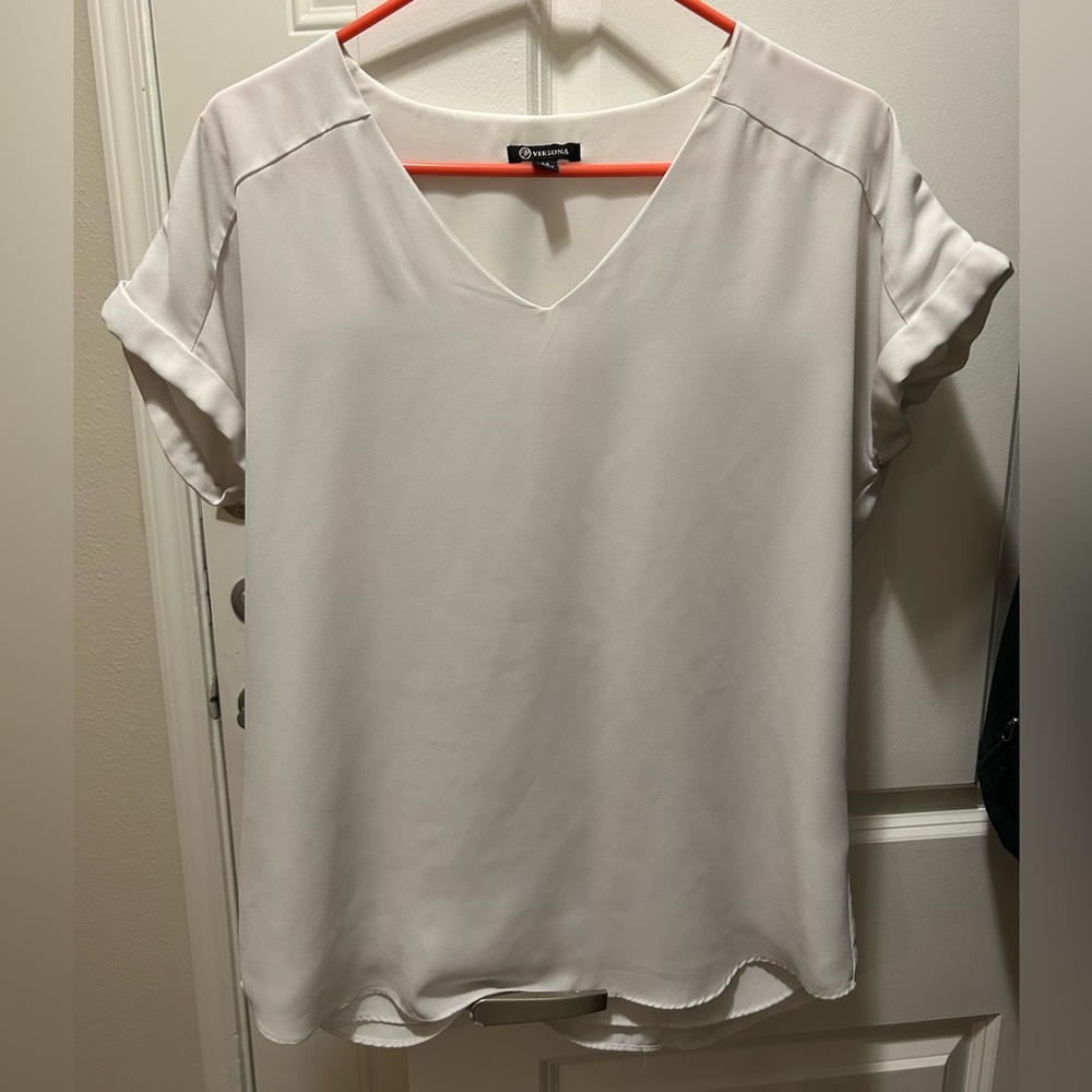 White double lined blouse for women